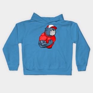 Angry bulldog as a bodybuilder Kids Hoodie